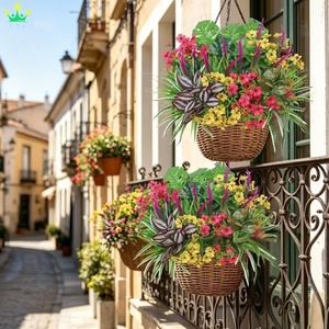 Plantes artificielles en plastique, arbustes, feuillage et fleurs pour la décoration de la maison, des fêtes, des jardins, des jardinières, des porches et des portes d'entrée - Product Image 3