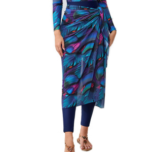 Nouveaux burkinis musulmans conservateurs à manches longues, ensemble de 5 pièces + coussin de poitrine + chapeau + pantalon + jupe, maillots de bain respirants grande taille - Product Image 6