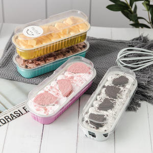 Boîte d'emballage pour gâteau mousse rectangulaire en aluminium, contenants transparents pour desserts, boîtes à fromage pour boulangerie - Product Image 5