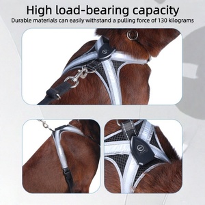 ペット犬用アクセサリーハーネスベスト引き無し充電式高輝度点滅ライト犬用ハーネス - Product Image 5