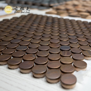 Di alta qualità Penny Round di rame antico in metallo mosaico di <span class=keywords><strong>piastrelle</strong></span> di Design elegante per parete interna pavimento soggiorno Villa Hotel arredamento - Product Image 4