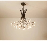 Lampe d'Intérieur Suspendue Lustre Designer Salon Villa Cristal Décoratif Led Fer Suspension Pour Salon Chambre