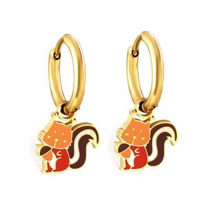 Earings Jewelry <b>Women</b> Free Shipping Stud <b>Small</b> Stainless Steel 18KGold Plated Earings Cute Animal <b>Earrings</b> - Product Image 6