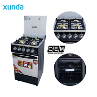 Cuisinière à gaz Xunda OEM à prix raisonnable, 4 brûleurs avec four intégré, cuisinière à gaz avec four et grill