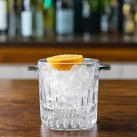 Seau à glace en cristal taillé diamant avec poignée en forme d'aile, refroidisseur à vin et champagne en verre texturé pour bar, hôtel, fête