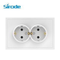 Sirode 9227 Series Europe Standard Modern Safe Design Blanc 2 Gang 1 Way Interrupteurs électriques muraux avec éclairage LED