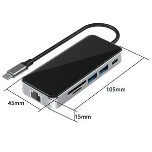 Jue Hong 10-in-1 <span class=keywords><strong>USB</strong></span>-<span class=keywords><strong>C</strong></span> Hub <span class=keywords><strong>Typ</strong></span>-<span class=keywords><strong>C</strong></span> a Rj45 USB3.0 adattatore con lettore di schede per <span class=keywords><strong>HDMI</strong></span> e <span class=keywords><strong>USB</strong></span>-<span class=keywords><strong>C</strong></span> porta Hub tipo-<span class=keywords><strong>C</strong></span> in magazzino - Product Image 5