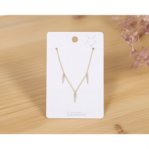 Collier en acier inoxydable avec pendentifs triangulaires à trois pointes, plaqué or, zircon, bijoux de mode unisexe, cadeau - Product Image 2