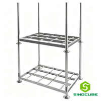 Étagère à palettes Sinocube, robuste, pliable, empilable, amovible, structure en acier galvanisé, équipement de stockage de marchandises pour entrepôt