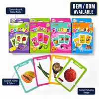 Cartes flash de vocabulaire personnalisées OEM pour enfants de 3 ans et plus, apprendre les formes et les couleurs, cartes double face, fournitures pour enseignants