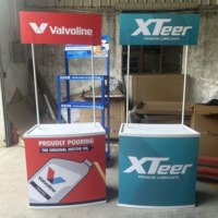 Table de promotion portable avec support de démonstration portable avec affichage de bannière supérieure et sac de transport