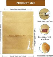 Sachets refermables personnalisés en papier kraft brun pour graines, petites enveloppes transparentes pour échantillons