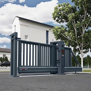 Durable Aluminium Automatic Retractable <b>Sliding</b> Driveway Fence Centilever Gate <b>Swing</b> for Villa Industrial School Garden - Product Image 1