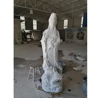 Beyaz yeşim mermer heykeli heykel Guanyin, iç mekan ev dekorasyonu merhamet tanrıçası heykeli