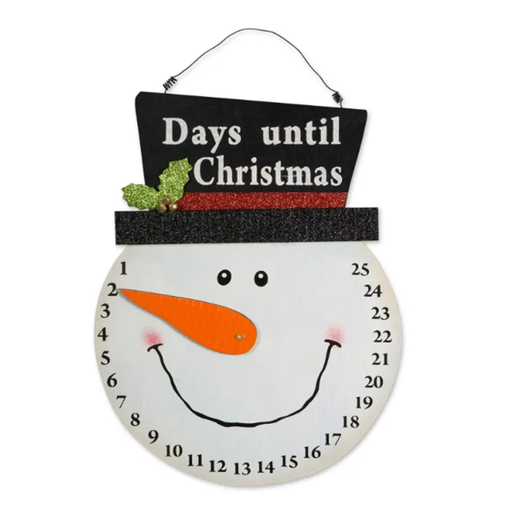 Wholesale Wooden Snowman Calendar Christmas Advent Calendar Wooden Countdown for Christmas