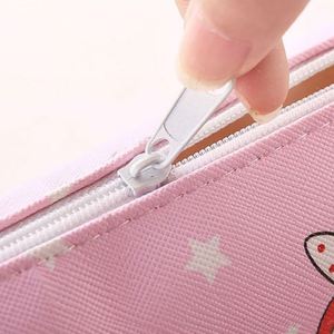 Korean Creative Cartoon square PU Pencil case Cute Animal Stationery Case Multi-functional Student Pencil Case - Product Image 6