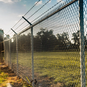 Precio de fábrica, valla de malla de alambre de diamante galvanizado portátil, valla de malla de eslabones de cadena para seguridad al aire libre - Product Image 1
