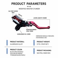 Nouvelle Pompe de Frein Supérieure Modifiée pour Moto, Maître-Cylindre en Alliage d'Aluminium CNC, Levier de Frein à Main Réglable sur 6 Niveaux