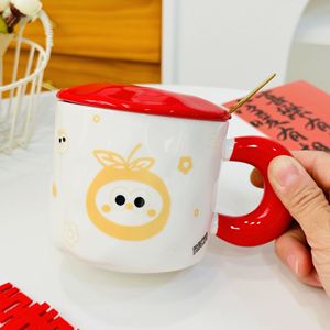 Taza de café de diseño de dibujos animados de cachorro creativo de cerámica de gran capacidad con tapa y tubo de succión para regalos - Product Image 6