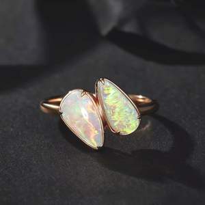 100% 925スターリングシルバーマーキスエンゲージメントリングオーストラリアホワイトオパールクラシックスタイルロジウム結婚パーティー記念日 - Product Image 5