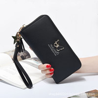 Dompet wanita, dompet kupu-kupu gaya Korea modis multifungsi Slot Multi kartu portabel kapasitas besar ritsleting tunggal