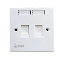 Pelat Dinding Jaringan RJ45 RJ11, Soket 1/2 Port