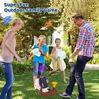 Jouet lanceur de disque volant pour enfants avec disques 2 poches en filet Jouets extérieurs pour enfants