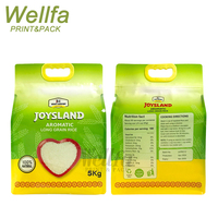 Sachet d'emballage en plastique pour riz cuit, à fond plat, avec fermeture éclair en nylon, avec poignée, 1 kg, 2 kg, 5 kg, fabrication de sachets d'emballage pour riz