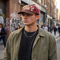 Casquette vintage délavée et vieillie personnalisée OEM ODM, broderie 3D en relief, visière bicolore effilochée, casquette snapback ajustable