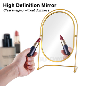 Có thể điều chỉnh linh hoạt 360 xoay xoay bàn hình bầu dục gấp xách tay Vanity mỹ phẩm phòng ngủ bàn đứng trang điểm gương - Product Image 5