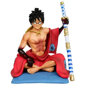 10cm kimono Luffy Sitting with a knife ONE PIECE toys action figures Colour Box anime wholesale ONE PIECE toys Box model gift