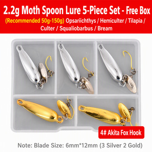 Lot de 5 leurres de pêche à la mouche, hameçons anti-moustiques, spinner, paillettes, leurres bioniques, cuillères métalliques – Nouveauté très demandée - Product Image 5