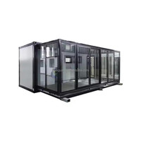 Extérieur Conteneur extensible Maison préfabriquée Mur rideau en verre poussoir préfabriqué en acier et panneau sandwich latéral