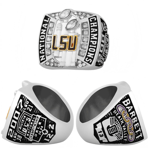 Anillo de Campeonato de Fútbol Americano Universitario de los LSU Tigers de la Universidad Estatal de Louisiana <span class=keywords><strong>2007</strong></span>, Chapado en Aleación con Cristales, Joyería de Moda al por Mayor - Product Image 1