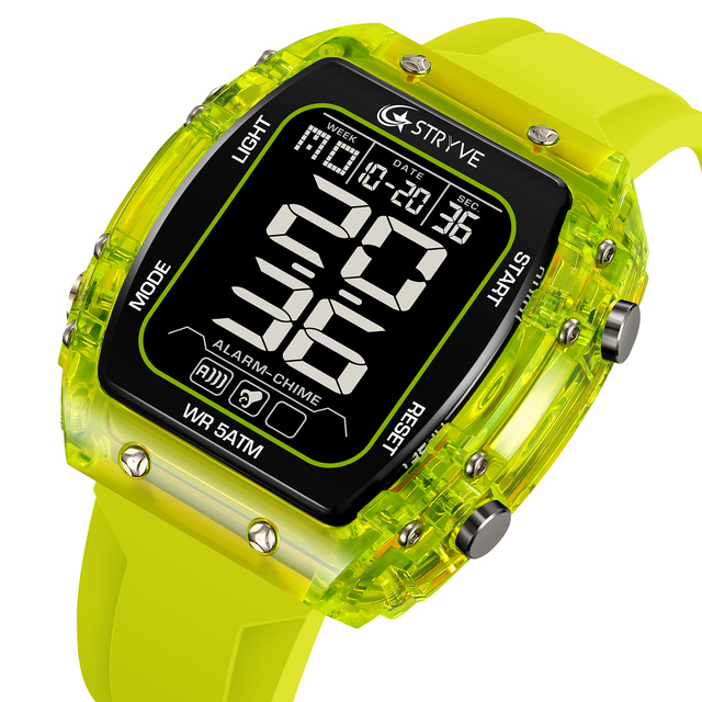 Men's STRYVE 8031 High Quality Digital-Analog Dual Movement 5ATM Waterproof Watches Fashion Sports Men's Relogio Masculino