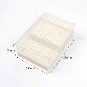 Boîte de stérilisation pour fraises dentaires, étui de rangement blanc cassé à 168 trous pour fraises à basse et haute vitesse et têtes de meulage - Product Image 3