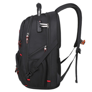 17.3" Large Waterproof Eco-Friendly Polyester Softback <b>Laptop</b> <b>Backpack</b> Arcuate Shoulder Strap Zipper Closure Business Portable - Product Image 2