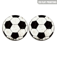 Letrero Metálico Redondo de Fútbol, Impresión 2D, Gráfico Clásico de Fútbol en Blanco y Negro, Decoración de Pared para Gimnasio o Sala Deportiva