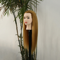 Tête d'entraînement en cheveux humains à 80 % pour femmes, tête de coiffure marron en cheveux naturels pour coiffeuses (vente en gros)