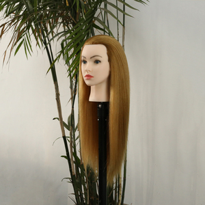 Tête de Coiffure Professionnelle 100% Cheveux Humains, Tête d'Entraînement Marron avec Cheveux Naturels pour Coiffeurs - Product Image 3
