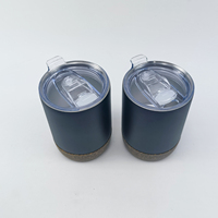 Nuevo producto OEM 8oz taza de doble pared de acero inoxidable taza de café termo tazas con tapa inferior de corcho de plástico