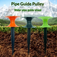 Enrouleur de tuyau d'arrosage vert en plastique pour jardin, avec protection et guidage directionnel, pour l'arrosage des fleurs et l'irrigation