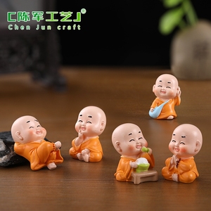 ไมโครแลนด์สเคป สไตล์พุทธ แบบเซน พระสงฆ์จิ๋ว ของตกแต่ง DIY งานฝีมือเรซิ่น อุปกรณ์เสริม ของตกแต่งโต๊ะน้ำชา - Product Image 2