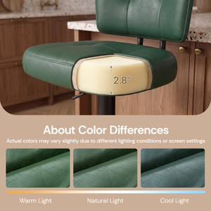 Counter Height <b>Bar</b> <b>Stool</b> Ergonomic Tufted <b>Back</b> <b>Bar</b> Chair Swivel Height Adjustable <b>Bar</b> <b>Stools</b> for Cafe Pub Kitchen - Product Image 4