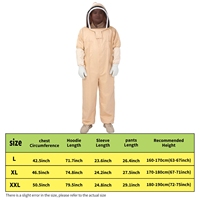 Nouvelle combinaison de protection légère pour apiculteur 2026, couleur abricot, en polyester-coton, sans gants, tailles XL XXL (1 pièce)