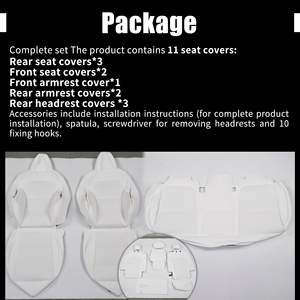 Ensemble complet n'affecte pas les housses de siège de voiture en cuir Nappa <span class=keywords><strong>blanc</strong></span> Airbag pour Tesla modèle Y rafraîchi Facelift Juniper 2025 2026 - Product Image 5