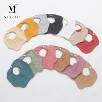 Bavoirs ajustables pour bébé Mousseline Nouveau-né Couleur unie Doux Nuage Forme Serviette Burp Tissu Alimentation 100% Coton Bébé Bandana Bavoirs Bavoirs