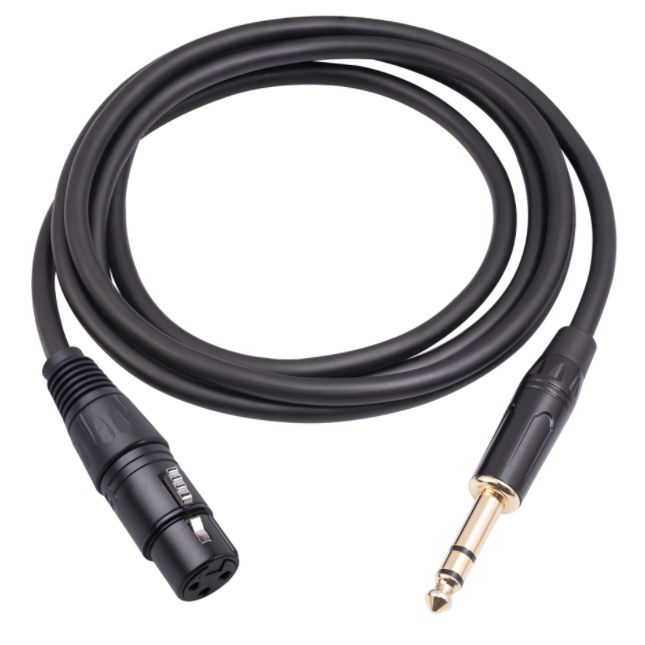 Cavo XLR femmina a jack stereo 6,35 mm nero