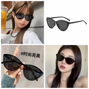 แว่นกันแดดทรงแคทอายแบบเต็มกรอบโพลาไรซ์ UV400 แฟชั่นสำหรับผู้หญิงป้องกันแสงแดดสำหรับผู้ใหญ่กรอบสีดำ - Product Image 2