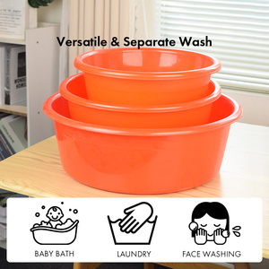 Multiple Sizes Thickened PP Plastic <b>Basin</b> Deepened Splash-proof Stackable Wash Tub Odor-Free Safe Household Bowl for Daily Use - Product Image 3